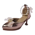 thumbnail image 3 of Zapatos de tacón alto a escala 1/4, accesorio de disfraz para muñecas hecho a mano para niños. Champán, 3 of 9