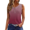 thumbnail image 5 of safuny Women's Loose Tank Tops Floral Polka Dot Print V Neck Button Casual Trendy Camisole Sleeveless Clothing Summer Beach Holiday Red XL, 5 of 7