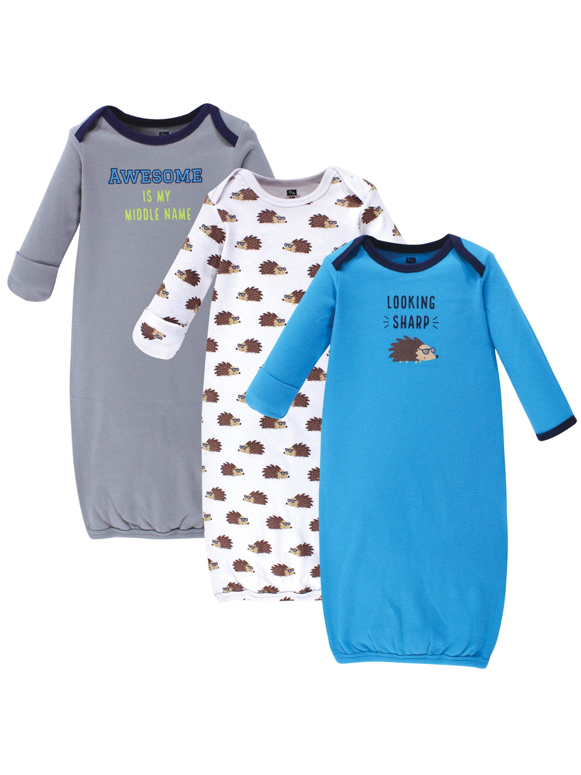 Hudson Baby Hudson Baby Newborn Boy Gowns, 4Pack