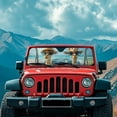 thumbnail image 3 of Uorisanigo Windshield Sun Shade,Car Sunshade for Rubicon Sahara TJ JK JKU 2 Door & 4 Door,Beach Giraffe Driving Print Sun Shade Windshield Cover for Jeep,UV Ray & Heat Block Heat Shield, 3 of 7