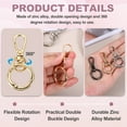 thumbnail image 3 of Uxcell 1.8" Swivel Snap Hooks with Key Rings, 2Pcs Double Opening  Metal Lobster Swivel Clasp Clip with O Ring for DIY Crafts Lanyard Making, Gold Tone/Silver Tone, 3 of 6
