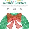thumbnail image 5 of MCQ 35in Pre-Lit Outdoor Christmas Wreath Decoration, LED Metal Holiday Decor for Home with 140 Lights, Green, 5 of 8