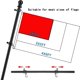 thumbnail image 3 of Kit de asta de bandera de acero inoxidable, anillo giratorio de pared, cerca para jardín exterior, anillo de enrollado de 360 grados, plegable y portátil, marco de metal, para casas., 3 of 7