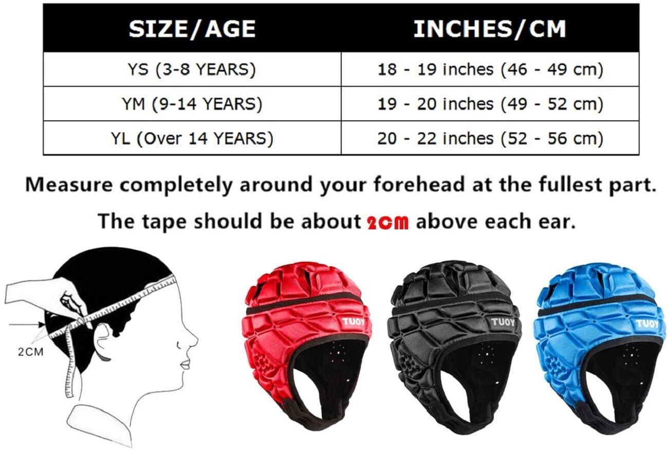 TUOY Kid Youth Football Helmet Flag Football Helmet Pad Headgear Protection Head Guard for Rugby
