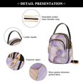 thumbnail image 4 of FORMRS Crossbody Bag for Women Quilted Travel Shoulder Cell Phone Purse with Chain Strap Handbag, Pastel Purple Marble Pattern, 4 of 7
