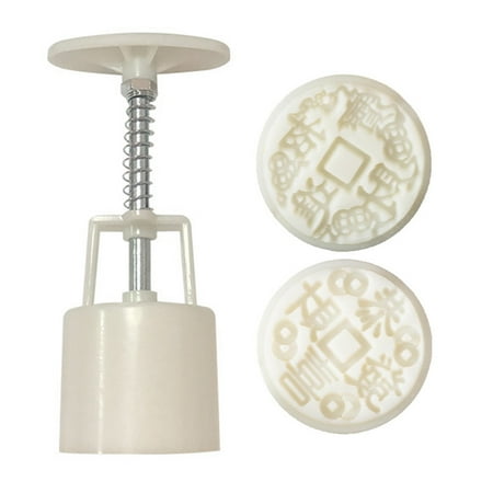 

ZENTREE Plastic Mooncake Mould 3D Chinese Words Shape Design Cookie Cutters Molds DIY Baking Accessories for Mid-Autumn Festival