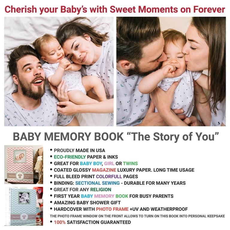 Baby Record Book & Scrapbook | Aquarel | 132 Pagina Memory Book & Foto Album Cadeau voor Pasgeboren Jongen & Meisje, Geweldig voor Aanstaande Moeders | Nieuwe Keepsake