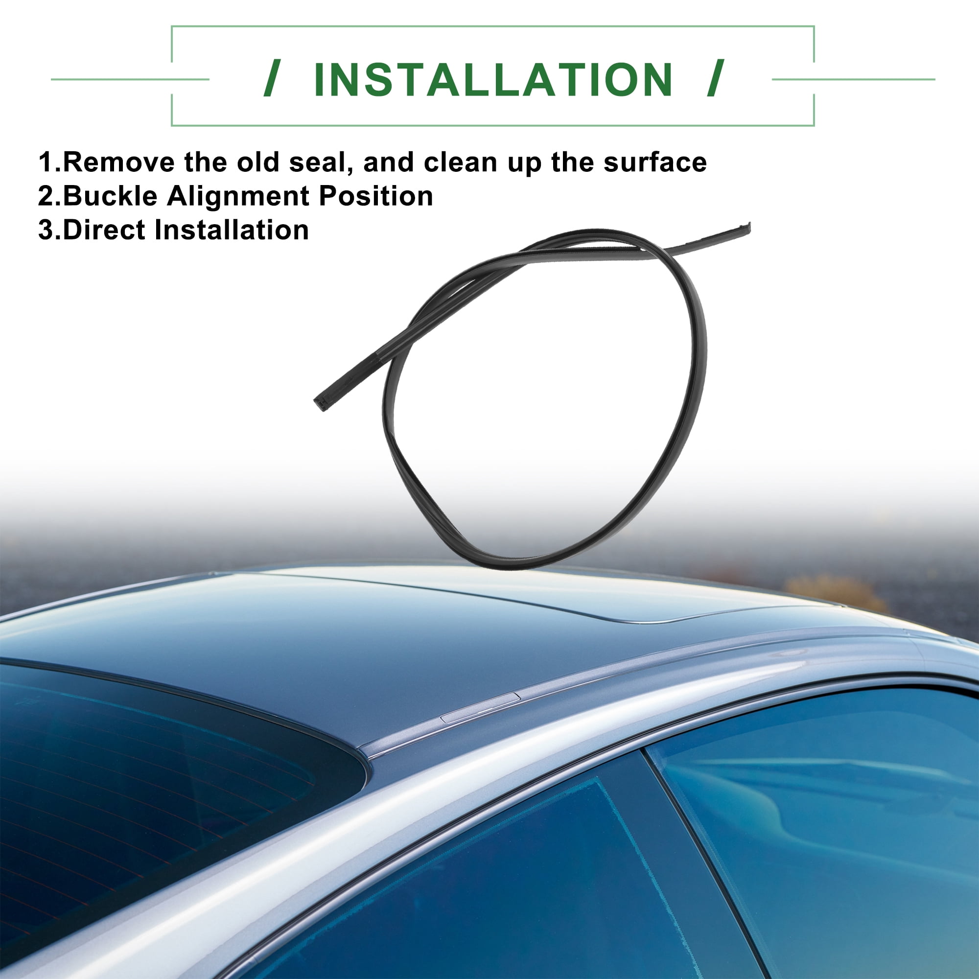 Unique Bargains Roof Sealing Strip for Toyota Yaris 2012-2014 Rubber Left Side Black
