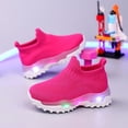 thumbnail image 4 of Linfrsh Toddler Boys Girls Light Up Shoes Lightweight Mesh Breathable Fashion Led Flashing Walking Running Sneakers for Toddler and Little Kid (Hot Pink,6), 4 of 7