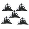 thumbnail image 1 of 5PCs Halloween Ornement Porte Pendentif Fête Fournitures Feutre Moderne Simple Château en Forme, 1 of 8