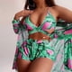 thumbnail image 4 of Gibobby Bañador de Bikini Traje de baño con borde nuevo para mujer Bikini de piezas Estampado de flores Cordón con cordones Traje de baño(Verde,G), 4 of 5