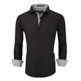 thumbnail image 1 of Alex Vando Mens Dress Shirts Wrinkle Free Regular Fit Stretch Rayon Button Down Shirt,Black,L, 1 of 4