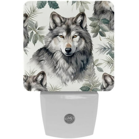 

Wolf LED Square Night Light - Soft Glow Plug-in Lamp with Dusk to Dawn Sensor for Bedroom and Hallway - Energy Efficient Compact Design