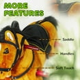 thumbnail image 5 of Kids Spring Rocking Horse, Plush Ride on Horse with Realistic Sounds & Foot Stirrups, Ride on Toy for Girls, Boys 3-8 Years, Brown, 5 of 9
