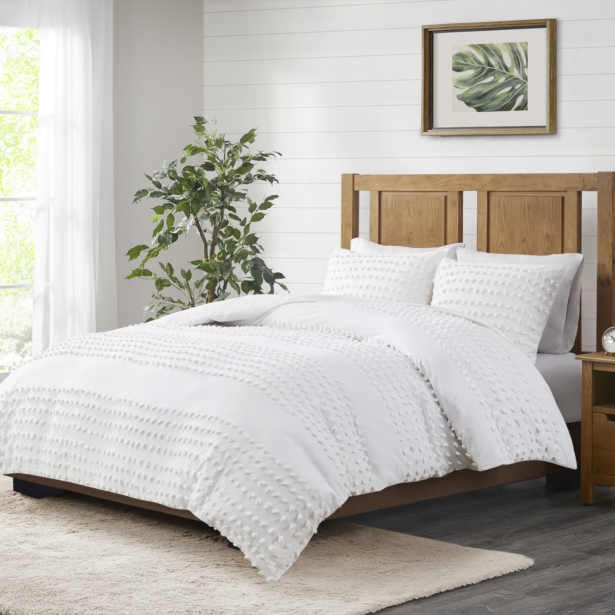 Better Homes Gardens White 3 Piece Cotton Lara Tufted Duvet