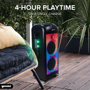 Gemini GPLT-360 Portable Bluetooth Party Speaker with 360° LED Lights, 1000W Peak Power, Wireless Mic & Guitar Inputs, TWS Pairing, 4+ Hour Battery - Ultimate Party Sound System