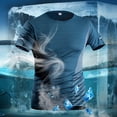 thumbnail image 3 of Xdzjlr Men Shirts Summer Compression Short Sleeve Athletic Compression Tops Cool Dry Workout Breathable Men's Shirts,M, 3 of 3