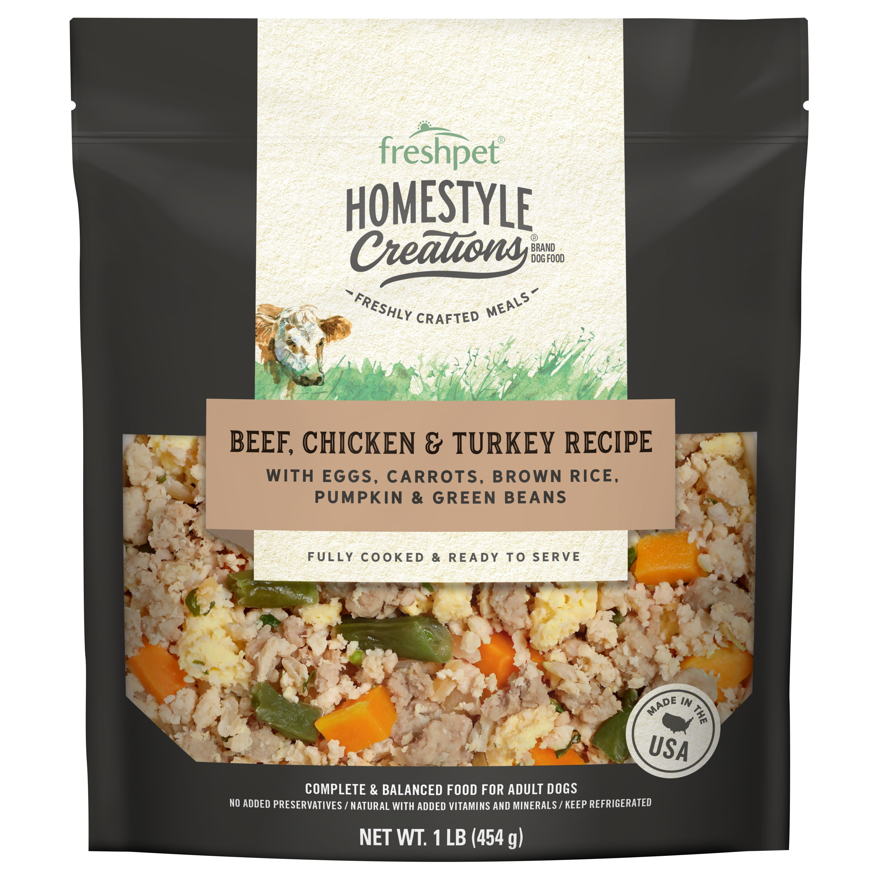 Freshpet Homestyle Creations Beef, Chicken & Turkey Recipe 1lb
