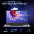 thumbnail image 5 of Morostron 16" Laptop Computer with Win11, 8GB RAM 256GB SSD Expandable to 1TB, AMD A9 Processor up to 3.2 GHz, 9000mAh Battery, Numeric Keypad USB3.0 WiFi5 Webcam, Slim Laptops, 5 of 10