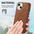 thumbnail image 2 of Nalacover for iPhone 14 Plus Case, Skin Friendly Slim PU Leather Soft Lining Cover, Lightweight TPU Shockproof Plating Buttons Camera Lens Protection Case for iPhone 14 Plus,Brown, 2 of 11