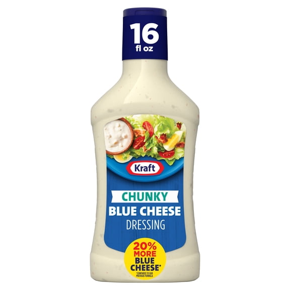 Kraft Dressing, 1 Bottle, for Salads and Dipping, Chunky Blue Cheese, No High-Fructose Corn Syrup, No Artificial Flavors, 16 oz
