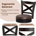 thumbnail image 6 of Costway 29" Swivel Bar Stools Set of 2 Footrest & Rubber Wood Frame for Kitchen Island, 6 of 9