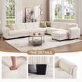 thumbnail image 5 of Bonzy Home Convertible Sectional Sofa Modular Sofa with Ottoman, Freely Combinable Configurable Couch for Living Room Oat, 5 of 8