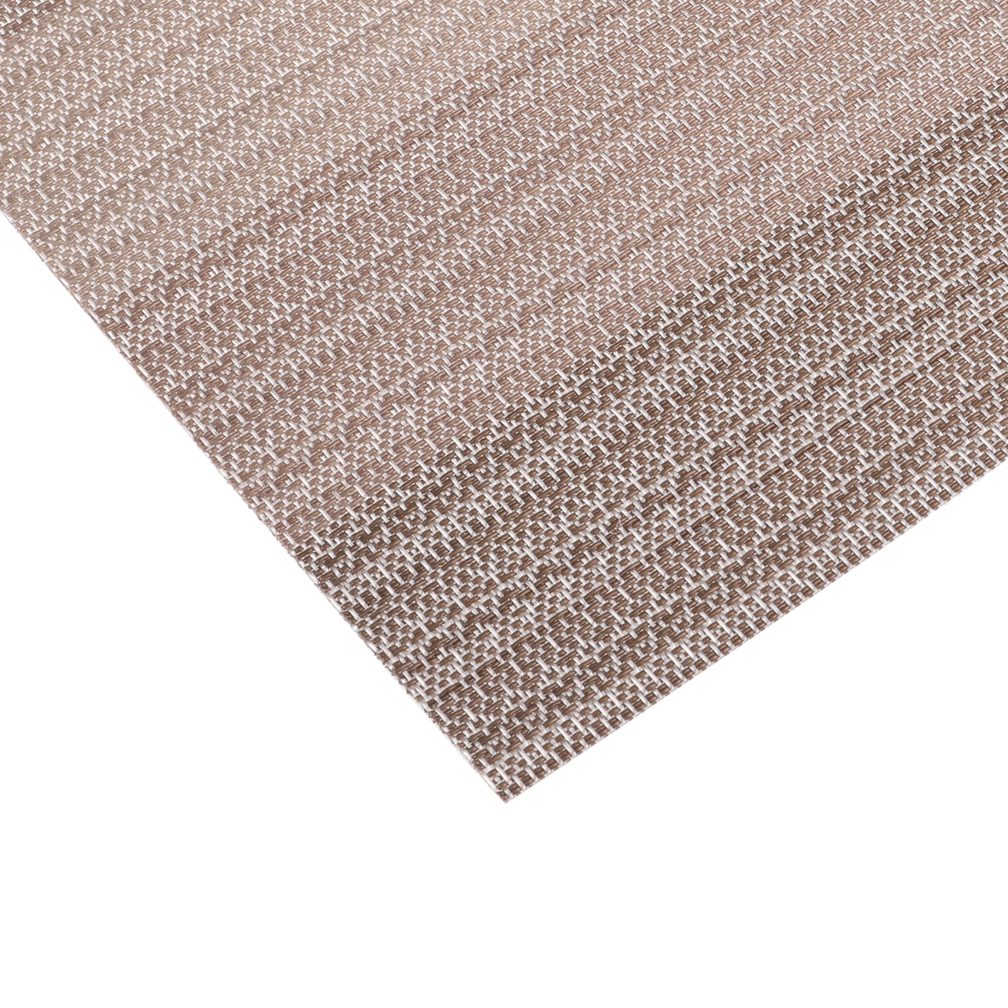 Unique Bargains Placemats Set of 6 Vinyl Place Mats for Dining Table Weave Table Mats 18" x 12" Coffee