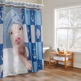 thumbnail image 4 of Funny Pig Bathing Shower Curtain, Shell Anchors Towel Modern Abstract Waterproof Shower Curtain Set with 12 Hooks Lightweight Bath Curtains Fabric Bathroom Decor 48x72 Inches, 4 of 9