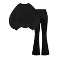 thumbnail image 6 of UACY Girls Fleece Pullover Oversized Sweatshirt and Flared Leg Pants Set, Elastic Waist Bell Bottom Pants Outfit (Black, 9-10 Years), 6 of 6