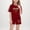 Wine, variant on ITSAME Girls Outfit Sets, Crewneck Short Sleeve Print T-Shirt and Elastic Waist Shorts 2-Piece Loose Fit Summer Casual Fashion Sets Army Green 7T