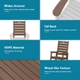 thumbnail image 6 of SERWALL Oversized Outdoor Rocking Chair with Footrest for Adults, HDPE All Weather Patio Rocker for Porch, Garden, Lawn, Brown, 6 of 13