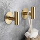 thumbnail image 5 of 2pcs Adhesive Hook Stainless Steel Bathrobe Hook Bracket Heavy Duty Hook For Bathroom Kitchen Living Room Hotel(gold), 5 of 5