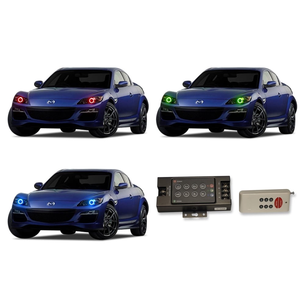 Flashtech LED RGB Multi Color Halo Ring Headlight Kit For Mazda RX8 04