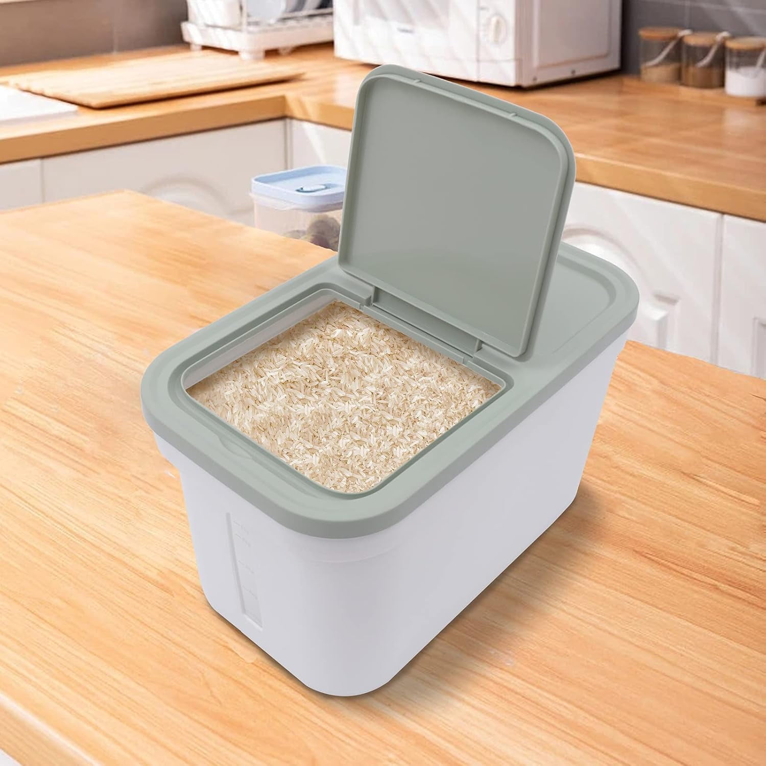 10 kg Large Food Storage Container, Flour Rice Dispenser, Airtight Container for Food