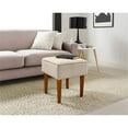 thumbnail image 5 of Pemberly Row Modern / Contemporary Aria Square Tufted Stool Antique Ivory, 5 of 6