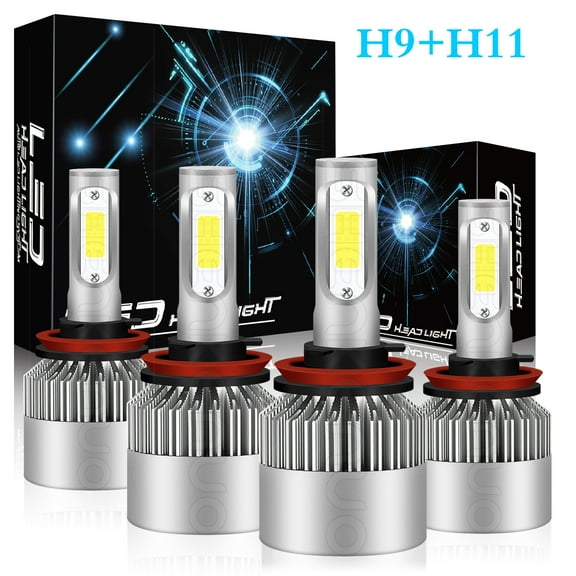 For 2016 2017 2018 2019 Toyota Tacoma Combo 4X LED Headlight Bulbs Kit 6000K White