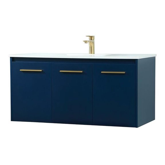 40 inch single bathroom vanity in blue