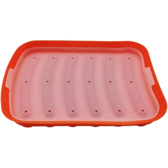 AKEGAMN Sausage Molder Silicone Corn Dog Maker Silicone Hot Dog Sausage Maker Non Stick Flexible Hotdog Maker 6 Cavity Baking Cooking Steaming Container With Silicone Brush
