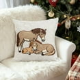 thumbnail image 4 of Year of the Horse Funny Print Linen Pillow Cover – Home Decor Cushion Cover for Sofa, Couch, Living Room – Square Shape – 1 Pack, 4 of 7