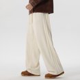 thumbnail image 1 of Ceisia Men's Wide-Leg Relaxed Sweatpants | Elastic Waist Side Layered Stripe Casual Pants (Multiple Solid Colors) Gifts, 1 of 9