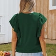 thumbnail image 4 of Askfv Womens Ruffle Short Casual Summer T-Shirts Sleeve Tops Round Neck Tunic Tee Blouse, 4 of 4