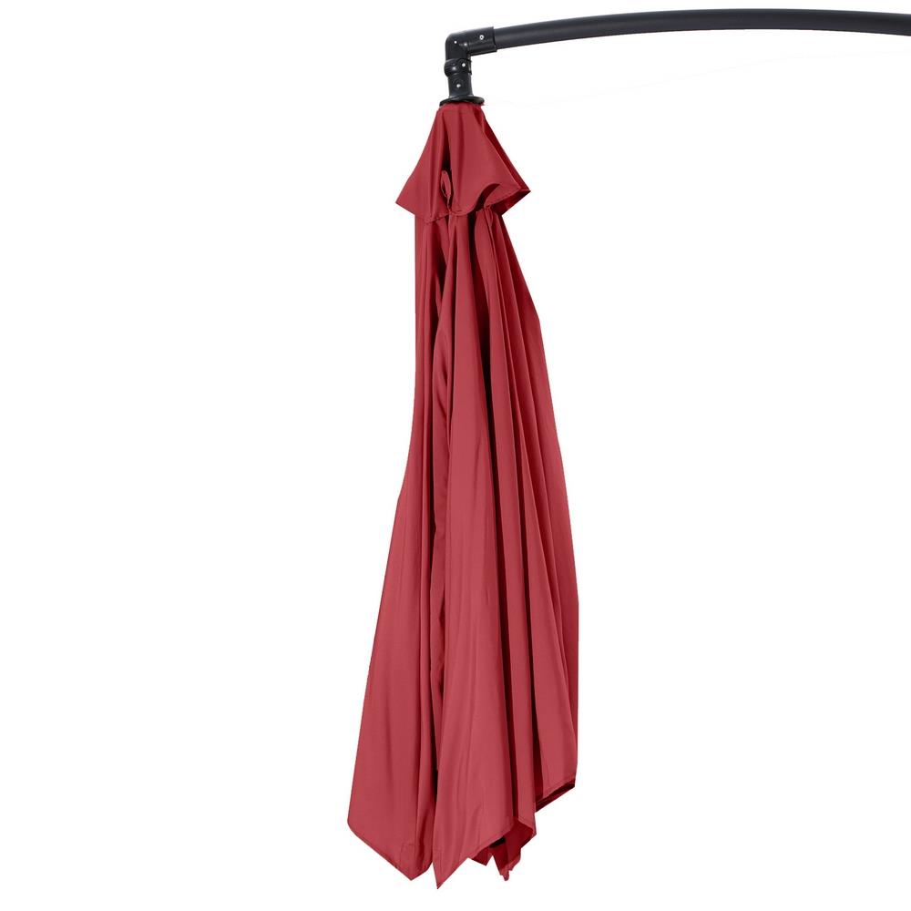 Zimtown 10' Hanging Iron & Polyester Cloth Umbrella Patio Sun Shade Outdoor Wine Red Not include Stand - image 4 of 8