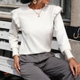 thumbnail image 4 of Gibobby SuéTer Para Mujeres Suéter de punto holgado para mujer con dobladillo de, cuello redondo ancho y suéter de moda(Blanco,CH), 4 of 6