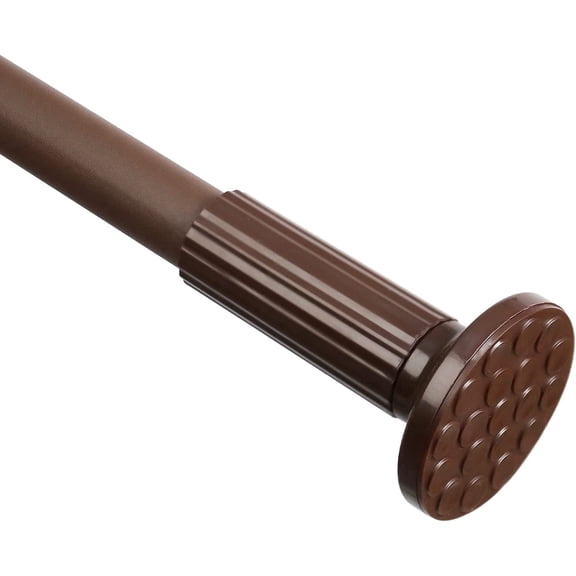 Ktinnead Tension Curtain Rod 129-148in,Extra Long Curtain Rods No Drilling for Window Bathroom Patio,Adjustable Spring Shower Curtain Rod,Easy to Install Never Rust,Rod Diameter 1.26in-Brown