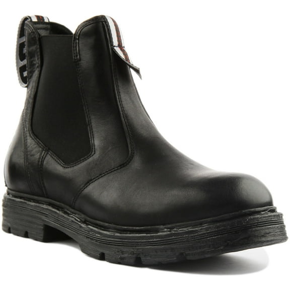 Replay Reserve Men's Leather Chelsea Boots In Black Size 8