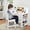 White, variant on Twister.CK Study Desk and Chair Set, Learning Desk for Kids, with Bookshelf, Bulletin Board, Cabinets, for Children Ages 3-8, White