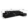 thumbnail image 2 of EHANCIS L-Shaped Cloud Sectional Sofa, Modern Modular Couch with Deep Seat & Plush Corduroy, No Assembly Required,Black, 2 of 6