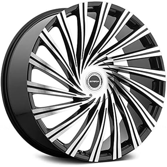 Strada TORNADO Gloss Black Machined Tips - 22X9.5-5x115 Bolt Pattern, 15 Offset