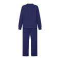 thumbnail image 6 of vdgthytj Tracksuits Women 2 Piece Set Long Sleeve V-Neck Button Tops Drawstring Straight Leg Pants Fall Loungewear Outfits(Medium,Navy), 6 of 7